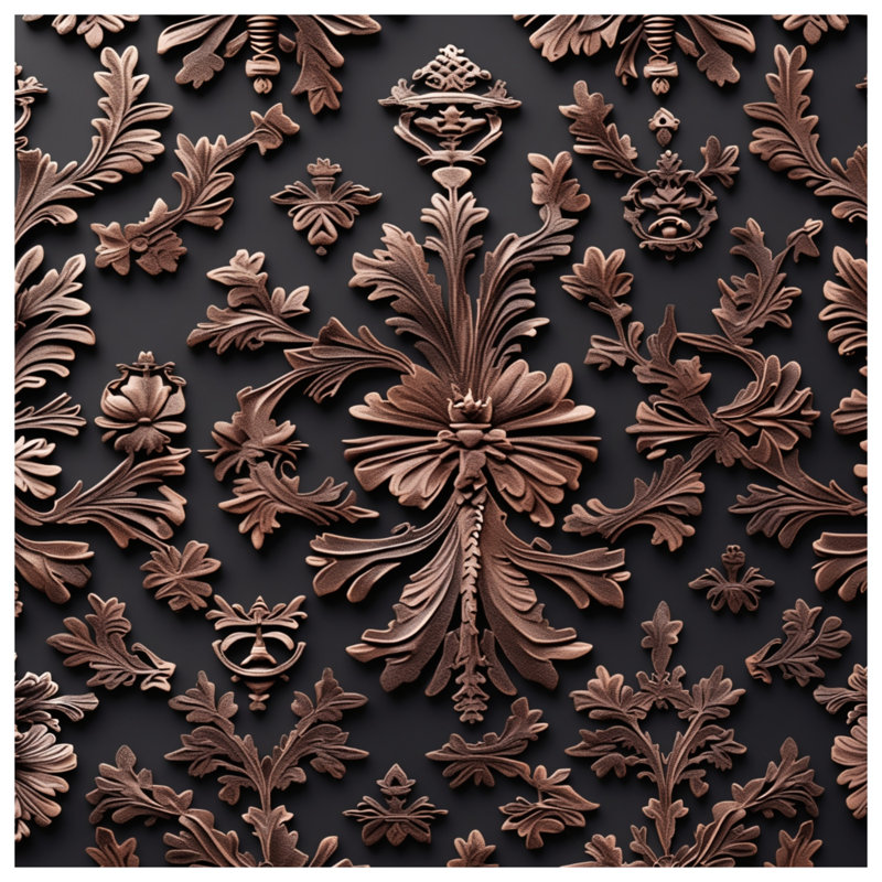 Couvre-lit matelassé bronze à motifs ornementaux toutes tailles, Twin
