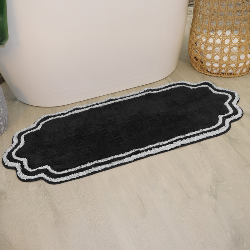 Tapis pour salle de bain Dobrinka, Noir, 21 po x 54 po (rectangle)