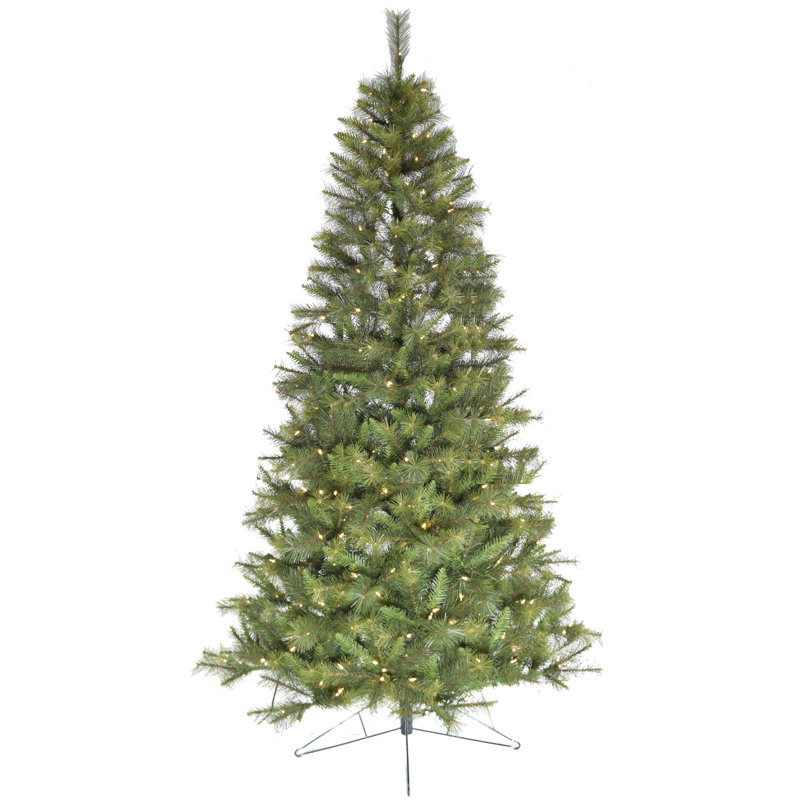 7.5-Foot Green Artificial Half Christmas Tree with Warm White LED Lights