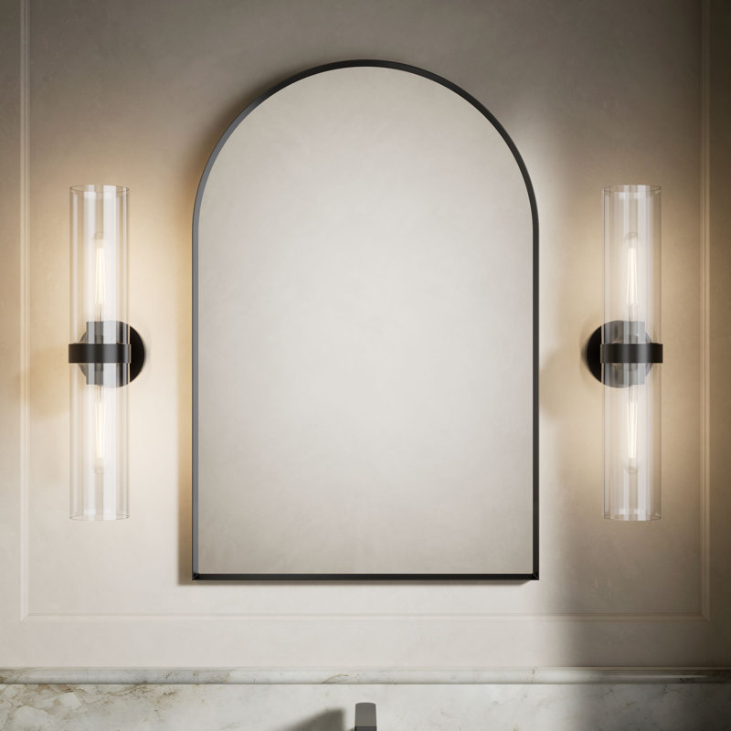 Essentiel 24 po X 36 po Miroir arqué, 36 po x 24 po, Noir mat