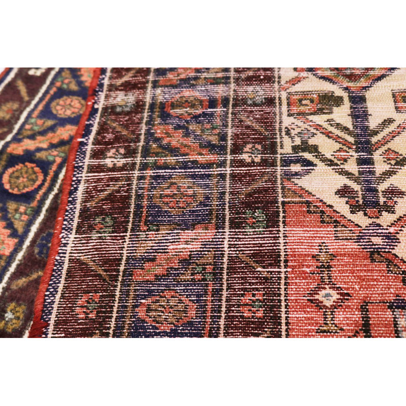 Tapis de couloir brun foncé unique en laine noué à la main 3 pi 3 po x 10 pi années 1970 Hamedan