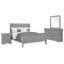 Ensemble de chambre avec grand lit 4 pièces avec table de chevet, commode et miroir Ryla-116748768