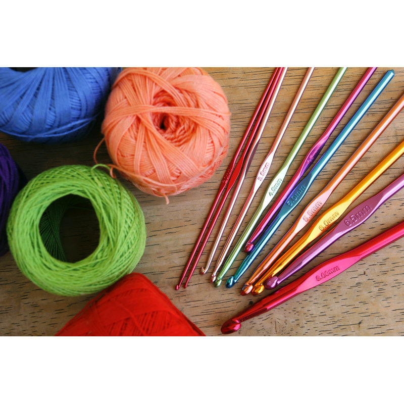 Colourful Crochet Hooks - Wrapped Canvas Print, 81cm H x 122cm W