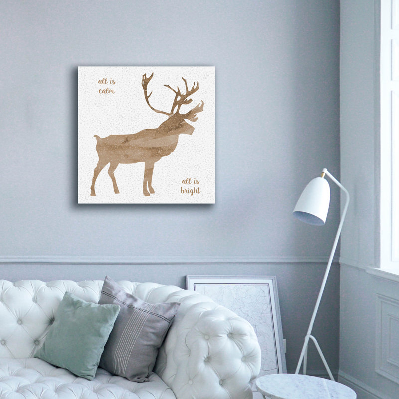  «Natural Reindeer F» par Erin Clark, art mural sur toile, 37 po x 37 po, H 37 po x l 37 po x P 1,5 po