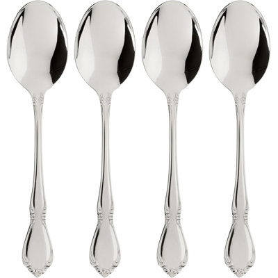Oneida Chateau Fine Flatware Dinner Spoon Service For 4, Dishwasher Safe, Silver