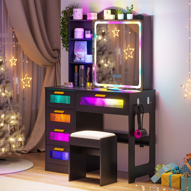 Coiffeuse Lieliea, Noir