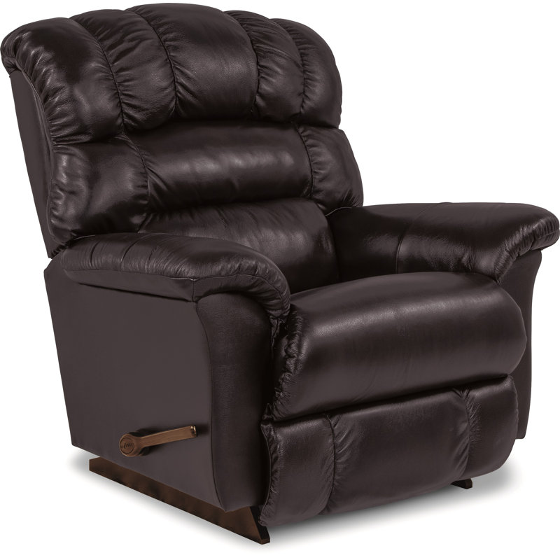 Randell Oversized Manual Leather Match Rocking Recliner, Dark Chocolate Leather Match
