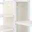 Grand lit mezzanine blanc à grain de bois avec escalier, charge, DEL et garde-robe pour l'organisation de la chambre à coucher, DEL, rangement intégré-843250230