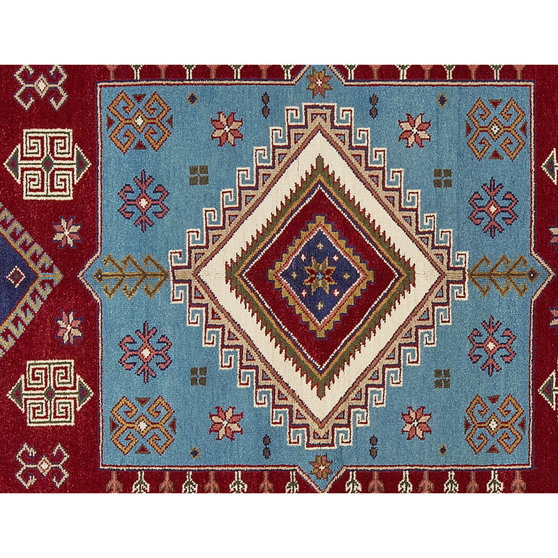 Tapis rouge et crème noué à la main de haute qualité