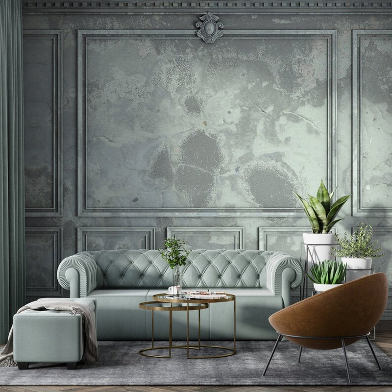 Distressed Sage Plaster Wall Panel Mural, 108" L x 96" W