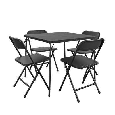 COSCO 5-Piece Solid Resin Centerfold Table & Chair Dining Set