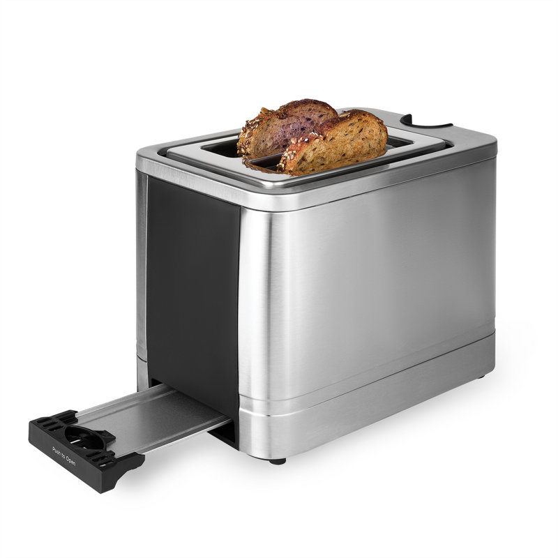 Stainless Steel 2-Slice Toaster with Wide Slots and Crumb Tray
