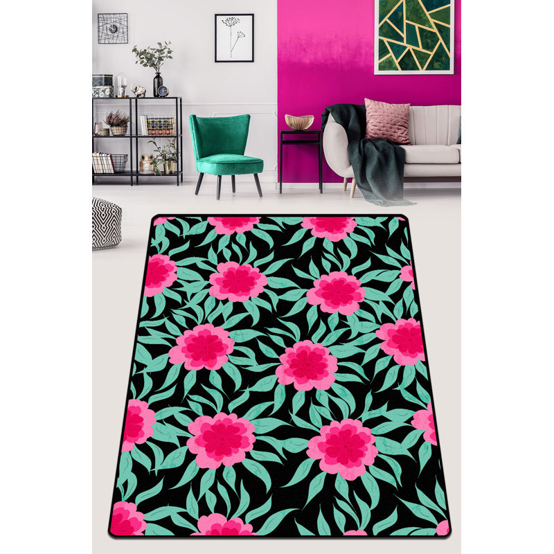 Premium Hall Carpet, 3.9 x 4.9 Feet | 100% Polyester, 0.16 in Pile Height, Antibacterial, Non-Slip Felt Dot Underside | Machine Washable, Durable & Stylish for Living Room, Entryway, & Home Décor