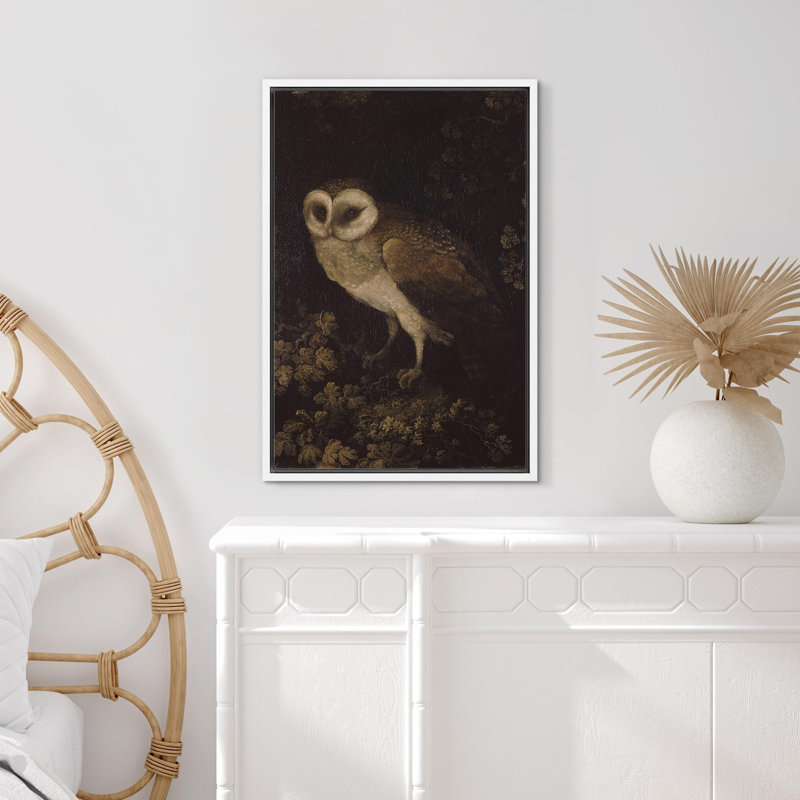 Oiseau, animaux sauvages, hibou, décor de ferme, animaux de la nature rustique, art moderne, décor douillet encadré sur toile