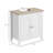 Kleankin Pedestal Sink Storage Cabinet with U-Shape And Adjustable Internal Shelf, White