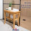 Banc de douche en bambou de 9,8 po