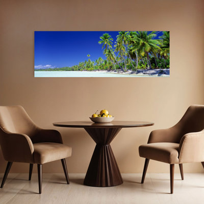 Plage avec palmiers, Bora Bora, Tahiti, palmier abstrait, art mural paysage