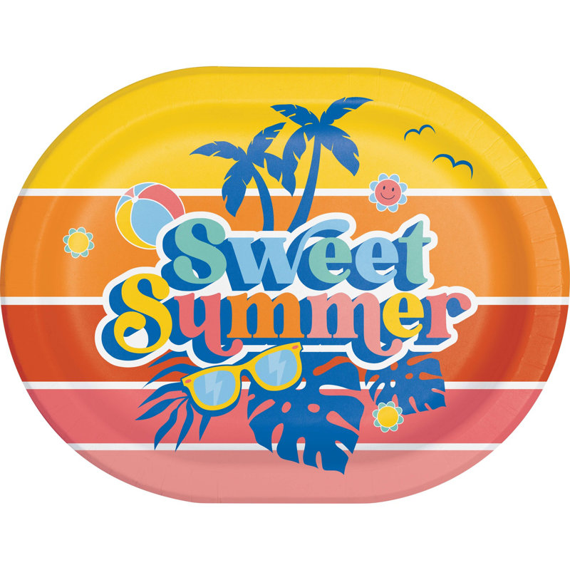 Creative Converting Summer Vibes Oval Paper Platters, 48 ct.