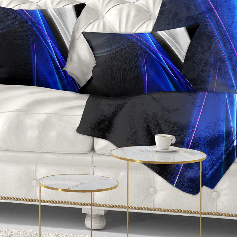 Glittering Blue Pattern - Abstract Printed Pillow