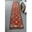 Tapis de couloir turc distinctif au design rétro traditionnel parfait pour les couloirs ou les espaces de vie brun / rose