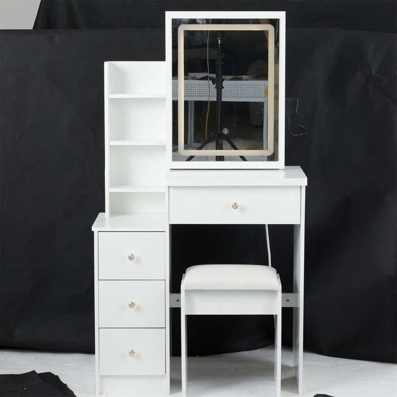 Makeup Vanity Set with Sliding Mirror