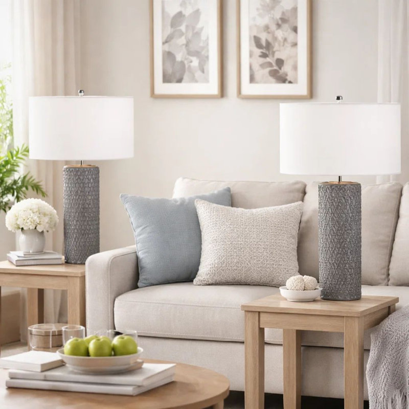 Ensemble de lampes de table 28,5 "gris