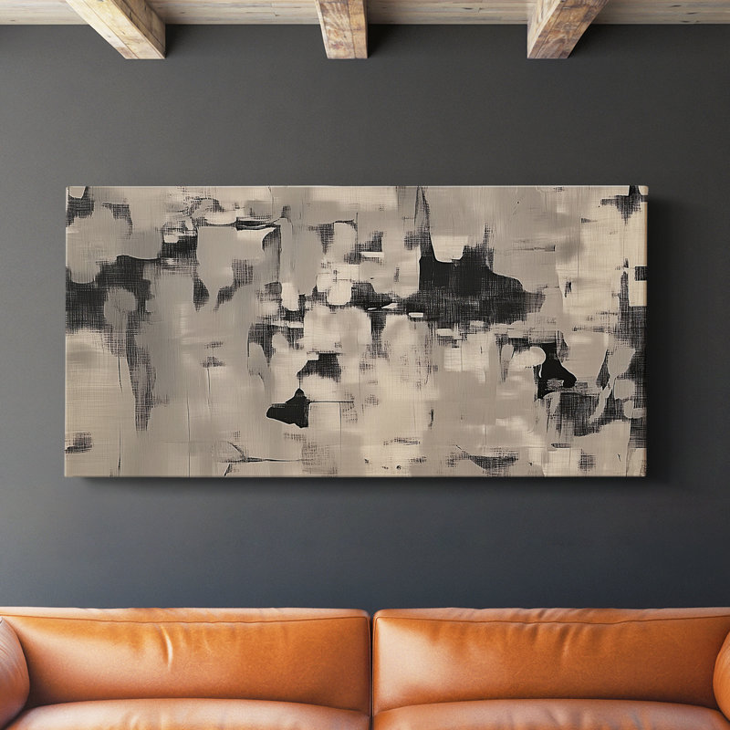 Série abstraite-XXXIII- Toile tendue avec châssis - Prêt à accrocher, H 24 po x l 48 po