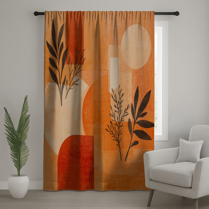 Rideaux géométriques abstraits, voilages et voilages à motif géométrique - 1 panneau, Blocage, 50 po x 80 po - 1 panneau