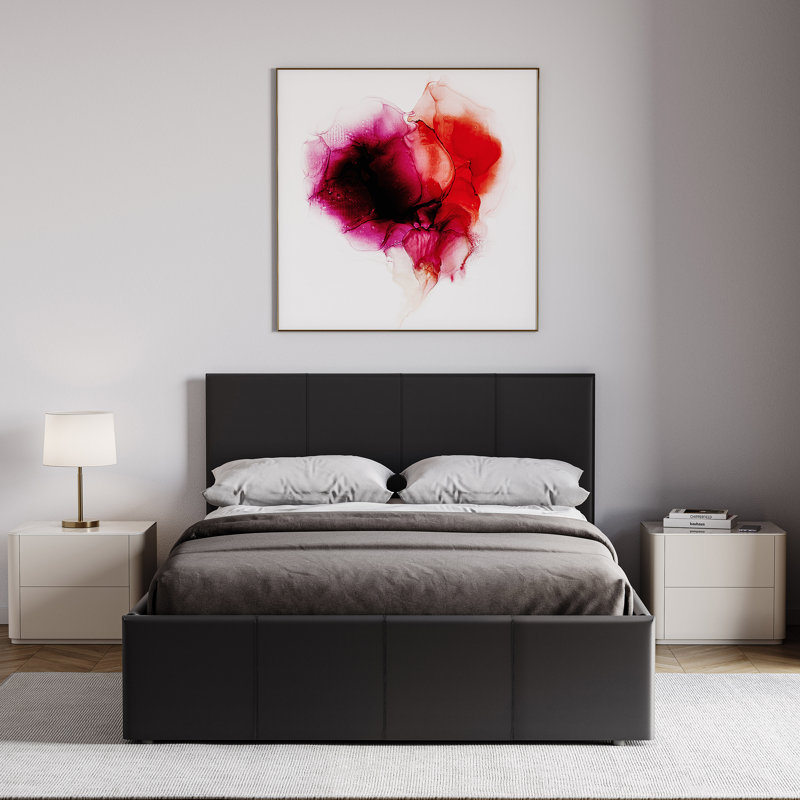Wilna Upholstered Ottoman Bed, UKFR Certified, Black, Small Double (4')