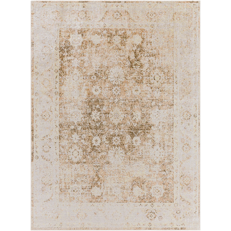 Purcell Machine Washable Traditional Boho Rust Area Rug, Rectangle 160 x 213cm