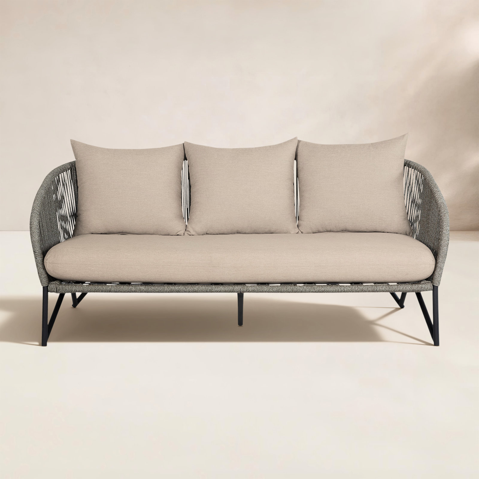 Cambryn 70.5'' Wide Straight Steel Patio Sofa with Cushions