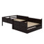 Lit double superposé au dessus d'un lit double avec lit gigogne-927197249