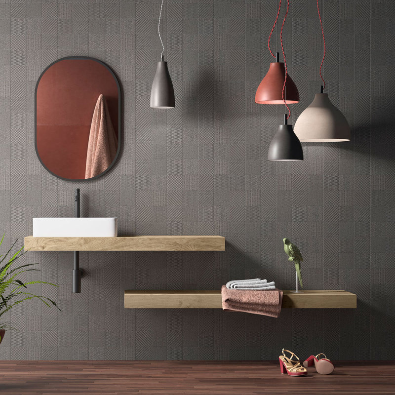 Dessus de meuble-lavabo en bois manufacturé 55 "avec trous de robinet Waimea, Pin