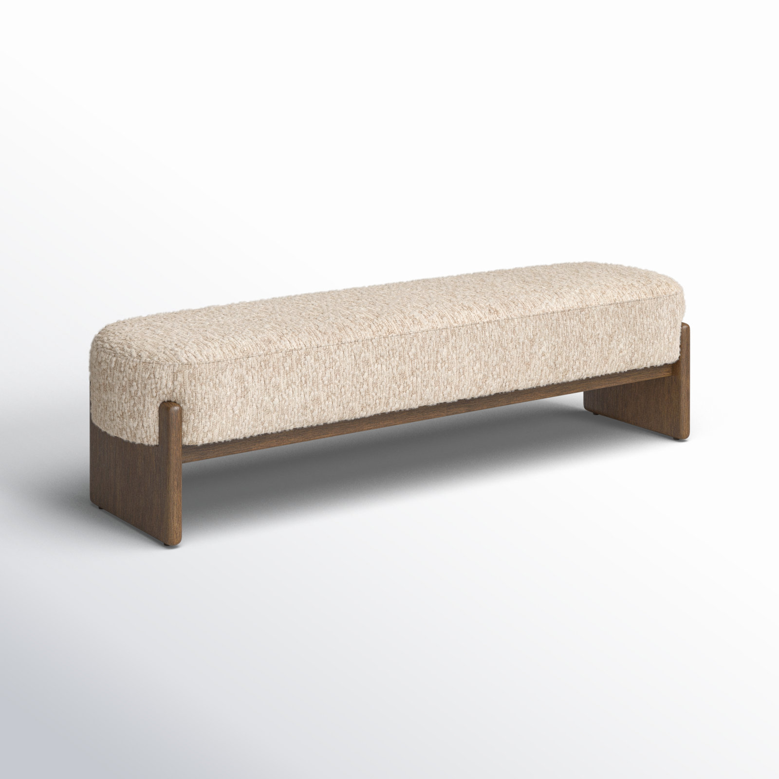 Gusman 76" Bedroom Bench, Solema Cream Boucle