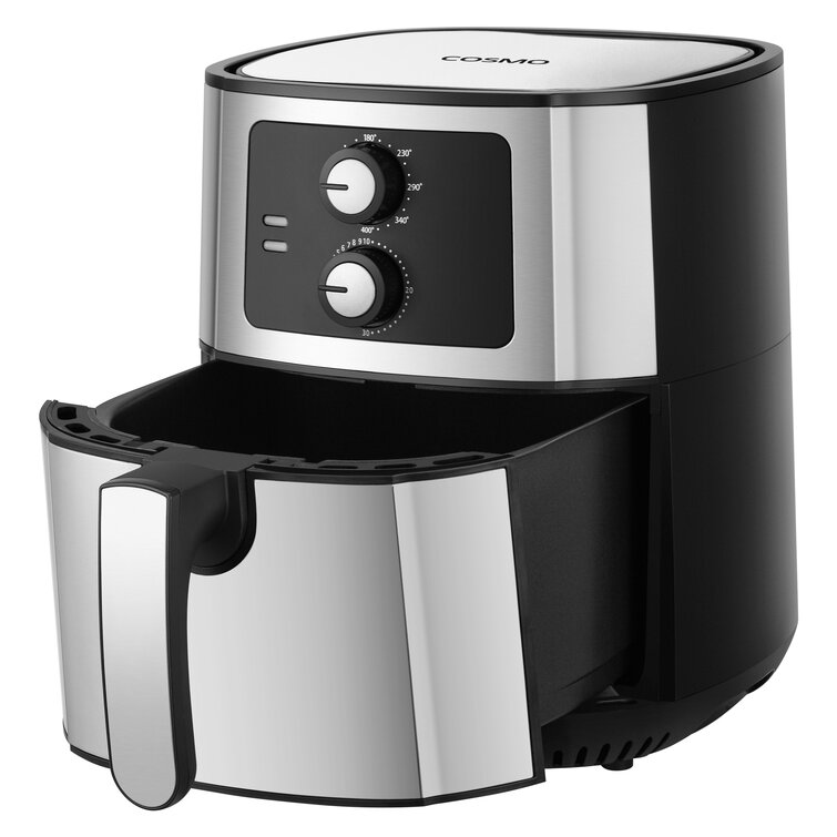 Cosmo 5.5 Liter Electric Hot Air Fryer with Temperature Control, Non-Stick Frying  Tray, 1400W