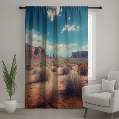 Desert Landscape With Cliffs Window Curtains, Desert Sheer & Blockout Curtains - 1 Panel