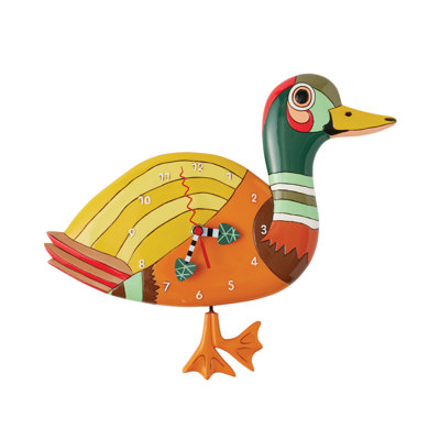 Allen Designs Waddles the Duck Battery Operated Sculpted Pendulum Wall Clock 8.39 Inch