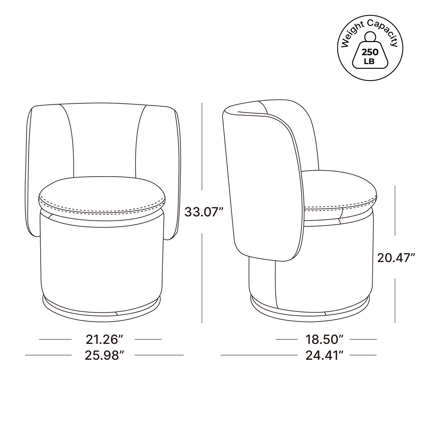 Adrielle Swivel Upholstered Barrel Chair, Polyester Brick