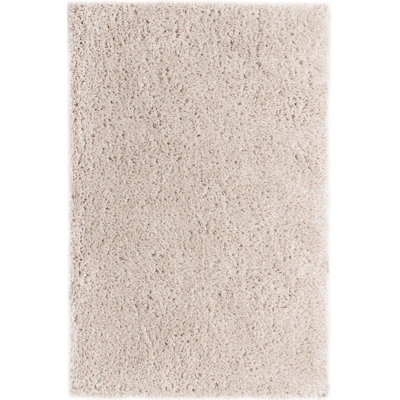 Tapis à poils longs en polyester tissé à la machine de couleur unie en lin Nouraz