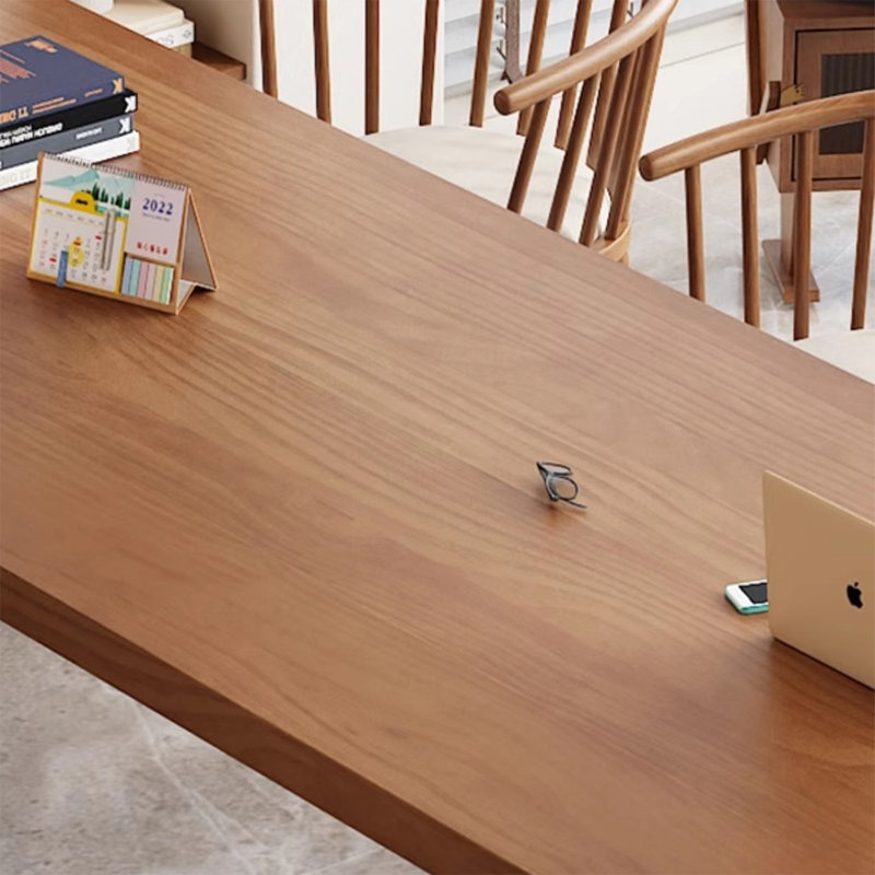 Bureau d'écriture rectangulaire en bois massif brun, H 29,53 po x l 62,99 po x P 27,56 po