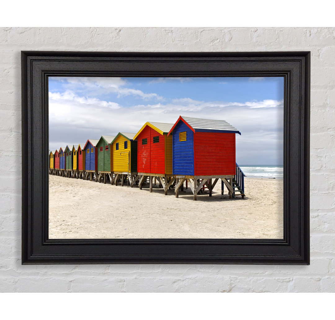 Gerahmtes Bild Row Of Beach Huts