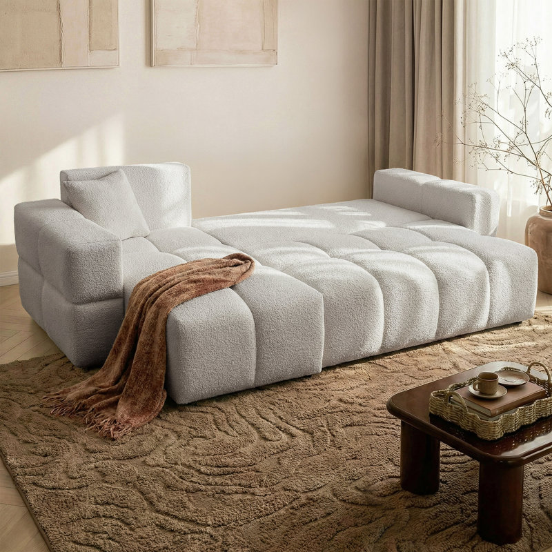 4 Seater Sofa Bed, Light Grey