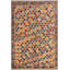 Tapis géométrique rouge / bleu / jaune en laine noué à la main à motif géométrique 5 pi 5 po x 7 pi 9 po Laudalino