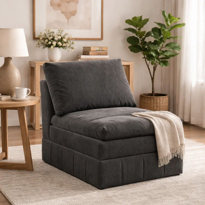 Fauteuil de chambre l 32,75 po Seeram, Gris foncé