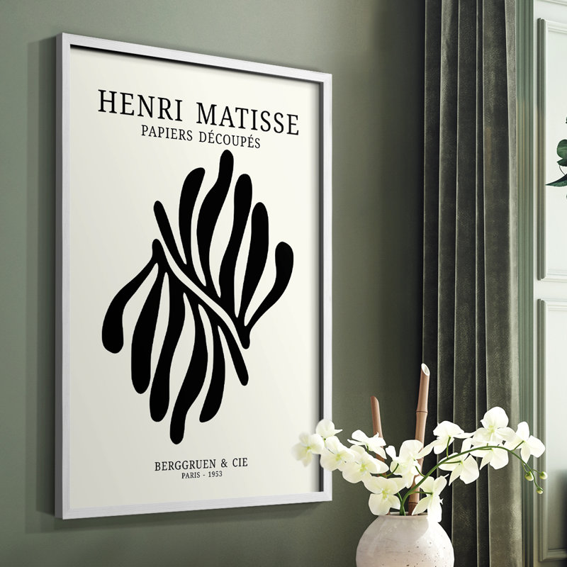 Matisse CDIX, reproduction encadrée - bois massif, Blanc, H 28 po x l 22 po