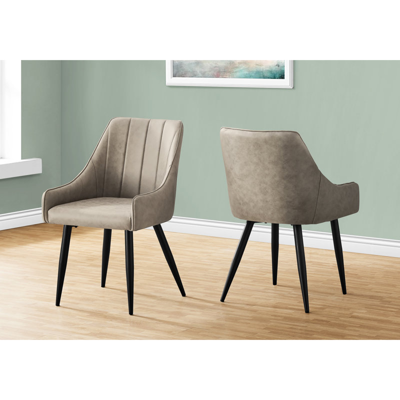 Ensemble de chaises de salle à manger en métal et en cuir brun Belinda, H 33,34 po x l 17,27 po x P 23,81 po