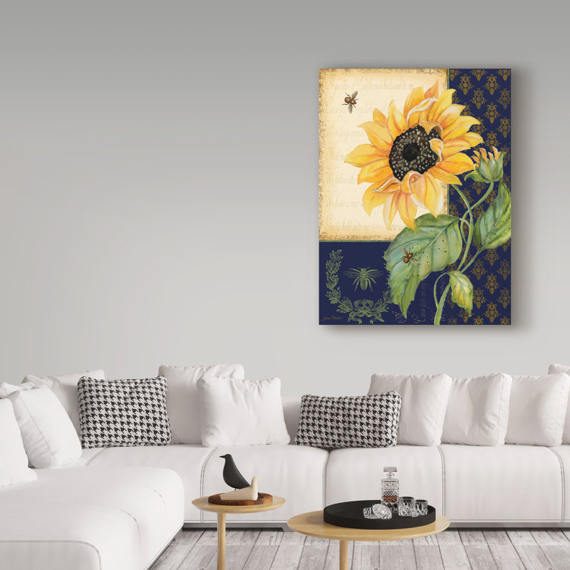 Deagen 'Sunflower Melody' Graphic Art Print on Wrapped Canvas, 19" H x 14" W x 2" D