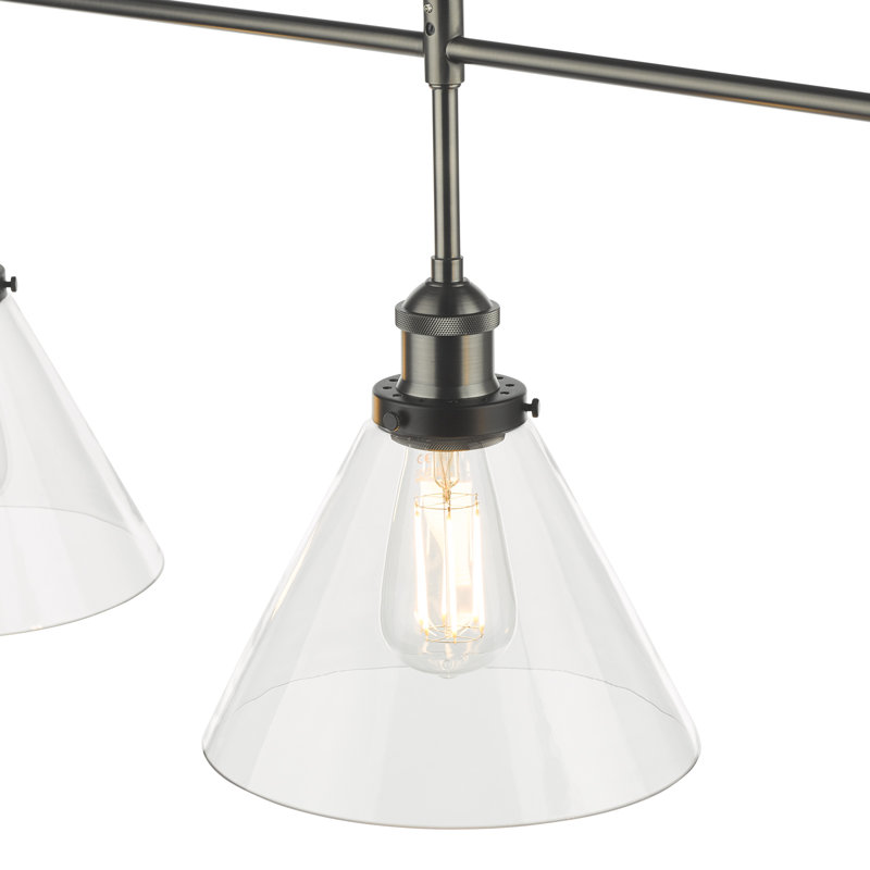 Schell 3 - Light Kitchen Island Pendant, Brass/Matt Black