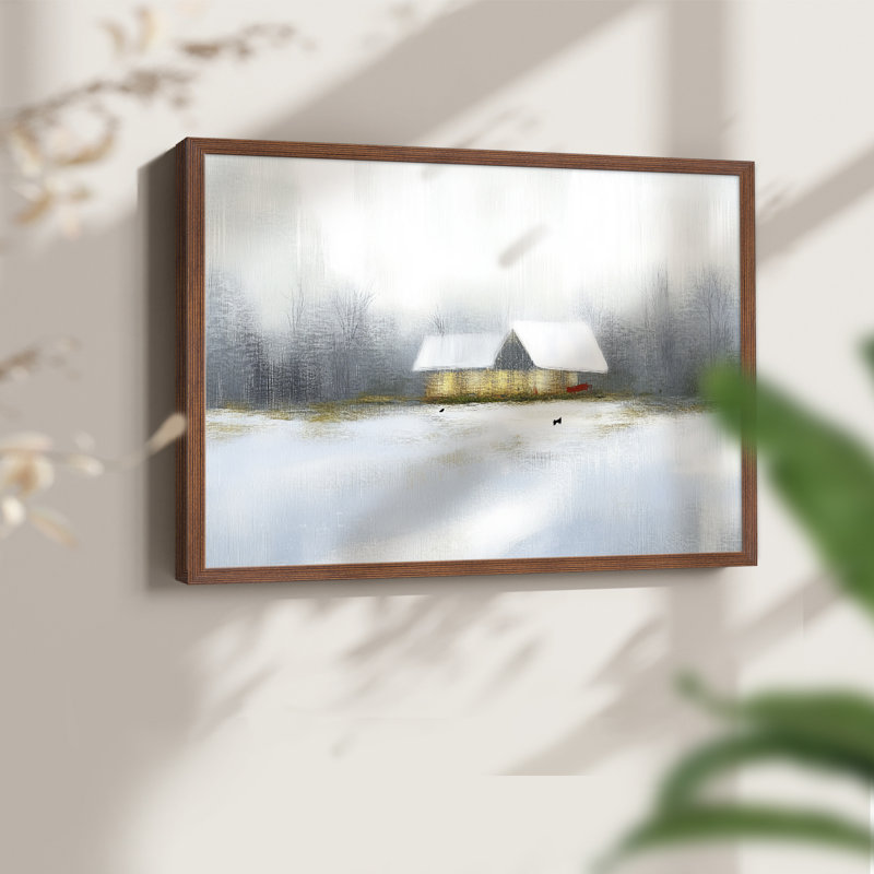 Chirstmas Art-CCXIV -Framed Print - Restickable, H 8 po x l 10 po, Noyer