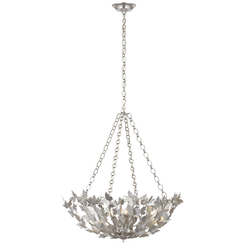 Julie Neill 8 - Light Chandelier, Burnished Silver Leaf
